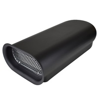 Proflow Carburettor Scoop, Aluminium, Smooth Black, Hilborn-Style, 20'' x 9.75 wide, Single or Dual Carburettor, Each