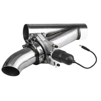 Proflow Single Exhaust Cutouts, Electric, Aluminium, Bolt On, 4.0 in. Diameter, Stainless Steel Tubing, Kit