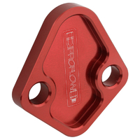 Proflow Fuel Pump Block-Off Plate, Aluminium, Red Anodised, BB Chev, For Ford Windsor, Each