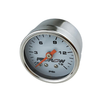 Proflow Fuel Pressure Gauge 0-15PSI Stainless body/White Face
