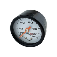 Proflow Fuel Pressure Gauge 0-100PSI Black body/White Face