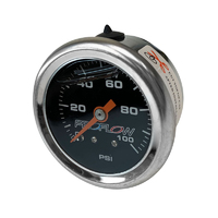 Proflow Fuel Pressure Liquid Filled Gauge 0-100PSI Stainless Body/Black Face