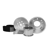 Proflow Gilmer Belt Drive Kit, For SB Chrysler/Mopar 318/340/360, Billet Aluminium, Silver Anodised