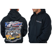 Proflow Car Mural Sweatshirt, Hooded, Cotton/Polyester, Black, Men's XXXX-Large