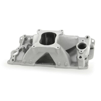 Proflow Intake Manifold, MaxJr., Single Plane, Aluminium, Natural, Square Bore, For Chevrolet, Small Block, Each