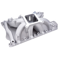 Proflow Intake Manifold, Max Jr, Single Plane, Aluminium Silver Powder Coat Square Bore, SB For Ford, 351W, Each