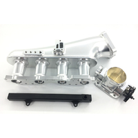 Proflow Intake Manifold Kit, For Nissan SR20 S14/S15, Fabricated Aluminium, Polished, 76mm Throttle Body, Fuel Rail Kit