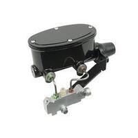 Master Cylinder, Aluminum, Black Powdercoat, 1-1/8 in. Bore, Dual Bowl, Disc/Disc with Proportioning Valve Kit