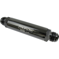 Proflow Oil Filter Billet Aluminium In-Line Black, Stainless Element -12AN