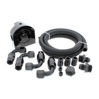 Billet Oil Filter Relocation Kit, Single Filter, 30 in. Length Hoses, GM LS Engine Swap, Kit
