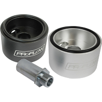 Proflow Oil Filter Adapter, Sandwich Adapter, Billet Aluminium, Black Anodised, 13/16-16 in., AN10, 1/8in. NPT Port Chev