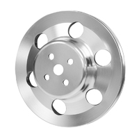 Proflow Billet Water Pump Pulley, V-Belt, 1-Groove, Aluminium Silver, For Ford, 302-351C, Some Windsor