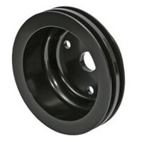 Proflow Pulley, V-Belt Crankshaft SB Chev Long Water Pump 2-Groove, Black Aluminium