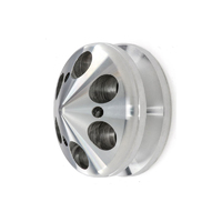 Proflow Pulley, V-Belt Alternator, Billet Aluminium Clear Anodised,  Single Groove with Cover, 71mm x 17mm Bore,