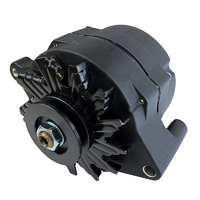 Proflow Alternator Power Spark, 140 Amp 1-Wire, Internal Regulator, Black Wrinkle, V-Belt, For Ford, Falcon, Each