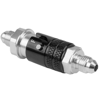 Proflow Fitting, Dry Break, Quick Release, Aluminium, Black, AN8 Male Threads, Viton Seal