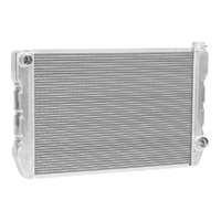 Proflow Radiator, Universal, Fabricated Aluminium Tanks, Natural, 31 in. Wide, 19.00in. High, 2.25 in. Thick, Chev Side Inlet & outlets