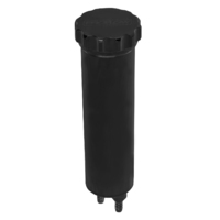 Proflow Radiator Overflow Tank, Billet Aluminium, With bracket, 0.5L, 60mm Dia, 215mm tall, AN Port with Barb Fitting, Black