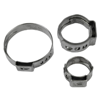 Proflow Crimp Hose Clamp, Stainless Steel 10-13mm Qty 10