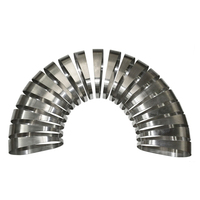 Proflow Pie Cut Oval Tubing Stainless Steel cut 3“, 40mmx96mm horizontal cut 15 degree, 6 pcs set