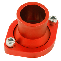 Proflow Water Neck, Billet Aluminium, Red Anodised, Straight Up SB For Ford 302-351 Cleveland