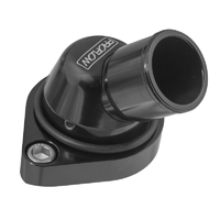 Proflow Water Neck, Billet Aluminium, Swivel Black Anodised, 45 Degree, SB & BB Chev