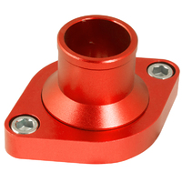 Proflow Water Neck, Billet Aluminium, Red Anodised, Straight Up SB & BB Chev