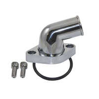 Proflow Aluminium Water Neck, For Chevrolet Small Block 15 Degree O'Ring Polished Aluminum