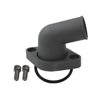 Proflow Aluminium Water Neck, For Chevrolet Small Block 15 Degree O'Ring Black Aluminum