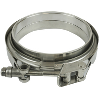 Proflow V-band Exhaust Clamp Quick Release Stainless Steel, Natural, 4.00 in. O.D. Pipe, Kit