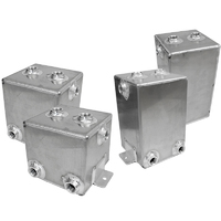 Proflow Fabricated Aluminium Square Tank, Universal, Natural 130 x 130 x 130mm, 1 litre