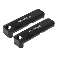 Proflow Ignition Coil Covers, LS, Fabricated Aluminium, Black Powder Coated, For Holden LS Logo, Pair