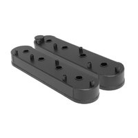 Proflow Valve Covers, For GM LS, Fabricated Aluminium, w/Oil Cap, Black Wrinkle, 65mm Tall, Pair
