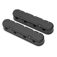 Proflow Valve Covers, LS For Chevrolet For Holden, Two-Piece, Cast Aluminium, Satin Black, 4.3 in. Tall, Baffle