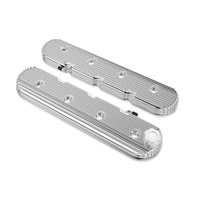 Proflow Valve Covers Tall Cast Aluminium LS Chev For Holden Commodore Engines Vintage Series Finned, Polished