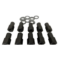 Wheel Nuts suit 002/005 wheels 1/2', .800 shank OPEN HEAD Ford - Black 10pc